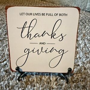 Decorative Thanks and Giving Sign